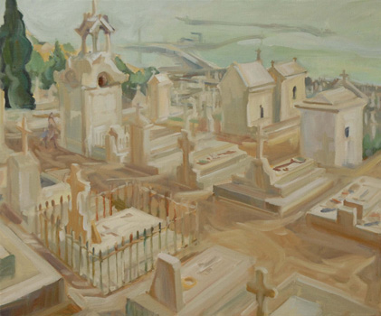 Cimetière Marin Sète par Anne Smith Peintre Officiel de la Marine Galerie Dock Sud